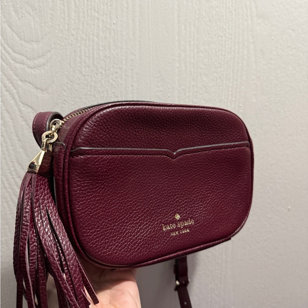 📷🍒Kate Spade Cherrywood Kourtney Leather Crossbody Camera Bag🍒📷